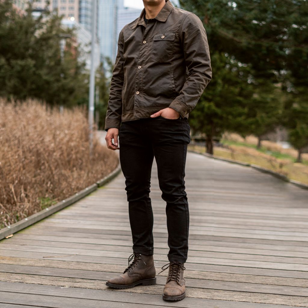 Waxed Canvas Field Jacket | Dark Olive - Image 3